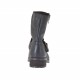 Woman's ankle boot with zippers and buckle in black leather and quilted leather heel 3 - Available sizes:  32