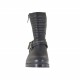 Woman's ankle boot with zippers and buckle in black leather and quilted leather heel 3 - Available sizes:  32