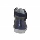 Zapato con cordones, cremallera y velcro en piel imprimida acero, gamuza y charol laminado imprimido azul cuña 2 - Tallas disponibles:  32, 33