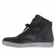 Scarpa sportiva stringata con cerniera e velcro in pelle nera con glitter e vernice stampata laminata nera zeppa 2 - Misure disponibili: 32, 33