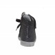 Zapato deportivo con cordones, cremallera y velcro en piel negra con brillos y charol laminado imprimido negro cuña 2 - Tallas disponibles:  32, 33