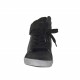 Zapato deportivo con cordones, cremallera y velcro en piel negra con brillos y charol laminado imprimido negro cuña 2 - Tallas disponibles:  32, 33