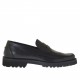 Mocasin para hombre en piel cepillada negra - Tallas disponibles:  47