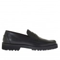 Mocasin para hombre en piel cepillada negra