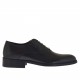 Eleganter Herrenoxfordschuh mit Schnürsenkeln und Gummibändern aus schwarzem Leder - Verfügbare Größen:  36, 50