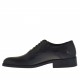 Elegant men's oxford shoe with laces and rubber bands in black leather - Available sizes:  36, 50