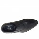 Elegant men's oxford shoe with laces and rubber bands in black leather - Available sizes:  36, 50