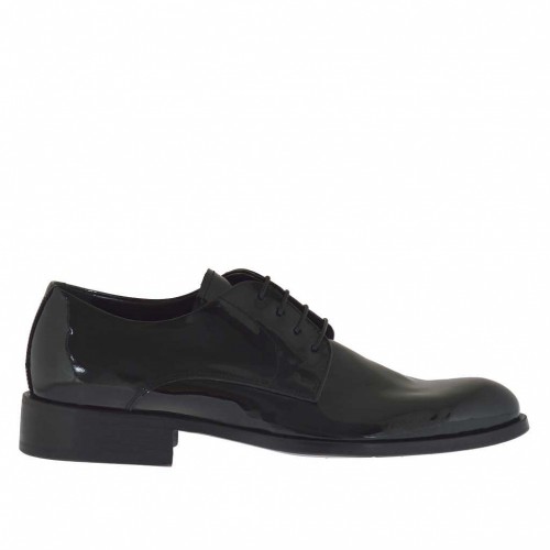 Scarpa da uomo stringata in vernice colore nero - Misure disponibili: 36, 37, 38, 46, 47, 48, 49, 50