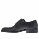Men's laced derby shoe with captoe in black leather - Available sizes:  36, 38, 47, 48, 49, 50