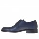 Men's laced derby shoe with captoe in blue leather - Available sizes:  49