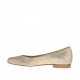 Ballerina da donna con punta tonda in pelle laminata platino tacco 1 - Misure disponibili: 32