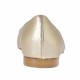 Ballerina da donna con punta tonda in pelle laminata platino tacco 1 - Misure disponibili: 32