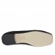 Ballerina da donna con cinturino in camoscio nero forato e pelle laminata argento tacco 1 - Misure disponibili: 32