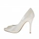 Decolté da donna aperta in punta con plateau in pelle avorio perlato tacco 11 - Misure disponibili: 34, 42, 43, 44, 45