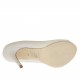 Escarpin pour femmes à bout ouvert avec platefome en cuir ivoire perlé talon 11 - Pointures disponibles:  34, 42, 43, 44, 45