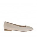 Woman's ballerina in powder-colored patent leather with squared tip heel 1
