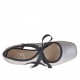 Scarpa stringata da donna in pelle anticata laminata argento e tessuto nero tacco 1 - Misure disponibili: 32