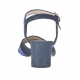 Sandalo da donna con cinturino in camoscio blu e pelle laminata blu elettrico tacco 5 - Misure disponibili: 45, 46