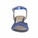 Sandalo da donna con cinturino in camoscio blu e pelle laminata blu elettrico tacco 5 - Misure disponibili: 45, 46