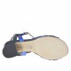 Sandalo da donna con cinturino in camoscio blu e pelle laminata blu elettrico tacco 5 - Misure disponibili: 45, 46