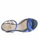 Sandalo da donna con cinturino in camoscio blu e pelle laminata blu elettrico tacco 5 - Misure disponibili: 45, 46