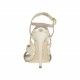 Sandalo da donna con plateau interno in pelle laminata platino tacco 11 - Misure disponibili: 43