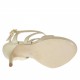 Sandalia para mujer en piel laminada platino con plataforma interna tacon 11 - Tallas disponibles:  43