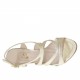 Sandalo da donna con plateau interno in pelle laminata platino tacco 11 - Misure disponibili: 43