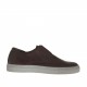 Chaussure sportif pour hommes avec elastiques en cuir tressé marron foncé - Pointures disponibles:  47