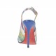 Zapato destalonado para mujer en piel estampada multicolor y charol azul electrico tacon 10 - Tallas disponibles:  42
