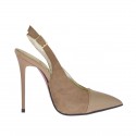 Chanelpump für Damen aus beigem Wildleder und Lackleder Absatz 10