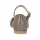Scarpa aperta da donna con cinturino e borchie in pelle e camoscio taupe tacco 1 - Misure disponibili: 32