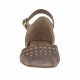 Zapato abierto para mujer con cinturon y tachuelas en piel y gamuza gris pardo tacon 1 - Tallas disponibles:  32