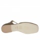 Woman's open shoe with strap and studs in taupe leather and suede heel 1 - Available sizes:  32