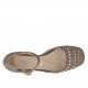 Woman's open shoe with strap and studs in taupe leather and suede heel 1 - Available sizes:  32