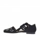 Zapato abierto para mujer con cordon y tachuelas en gamuza negra tacon 1 - Tallas disponibles:  32