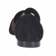 Zapato abierto para mujer con cordon y tachuelas en gamuza negra tacon 1 - Tallas disponibles:  32