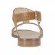 Sandalo da donna con fibbia e cinturini in pelle cuoio traforata tacco 1 - Misure disponibili: 42