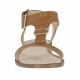 Sandalo da donna con fibbia e cinturini in pelle cuoio traforata tacco 1 - Misure disponibili: 42