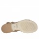 Sandalo da donna con fibbia e cinturini in pelle cuoio traforata tacco 1 - Misure disponibili: 42