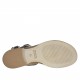 Sandalo da donna con fibbia e cinturini in pelle nera traforata tacco 1 - Misure disponibili: 42