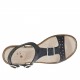 Sandalo da donna con fibbia e cinturini in pelle nera traforata tacco 1 - Misure disponibili: 42