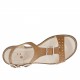 Sandalo da donna con fibbia e cinturini in pelle cuoio traforata tacco 1 - Misure disponibili: 42