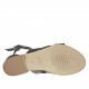 Woman's open shoe with strap and bands in black leather heel 1 - Available sizes:  33
