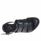 Woman's open shoe with strap and bands in black leather heel 1 - Available sizes:  33
