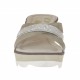 Sabot aperto da donna con fasce, strass e plateau in pelle bianca e camoscio color sabbia zeppa 7 - Misure disponibili: 42