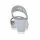 Mule ouvert pour femmes avec plateforme en cuir metalisé bleu et cuir perforé avuiation bleu talon compensé 7 - Pointures disponibles:  42