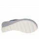 Sabot aperto da donna in pelle forata avio e pelle blu metallizzata con plateau e zeppa 7 - Misure disponibili: 42