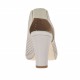 Woman's high-fronted sandal with back elastic and platform in pierced beige leather heel 8 - Available sizes:  31