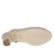 Woman's high-fronted sandal with back elastic and platform in pierced beige leather heel 8 - Available sizes:  31